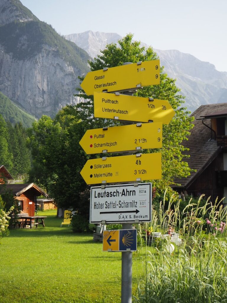 We start the hike up into the Puittal valley near the village of Leutasch in the Seefeld region.