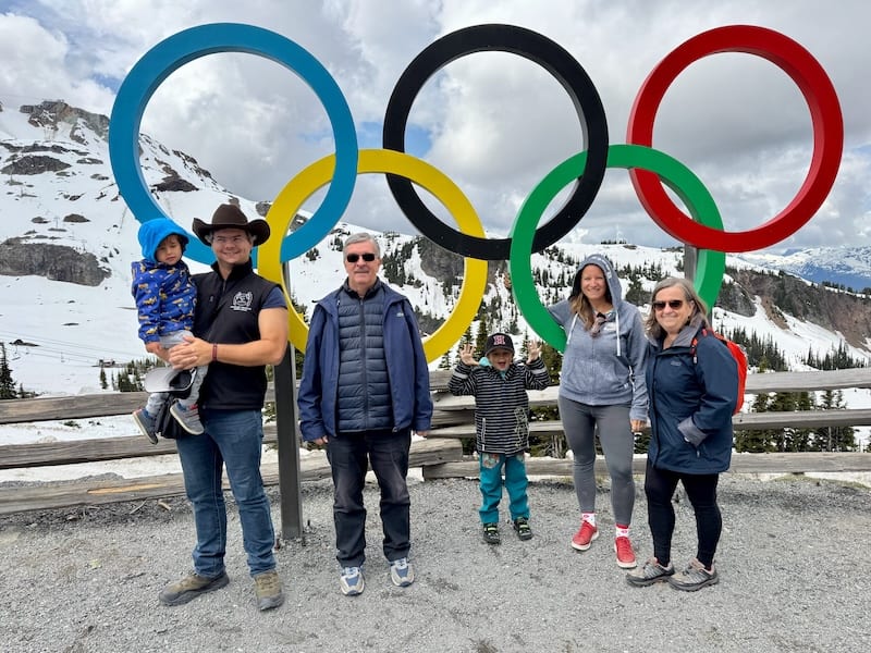 Visiting the famous winter sports resort of Whistler in the Canadian Rocky Mountains with my family. For my mum, who loves watching ski races on TV, this visit was particularly impressive!