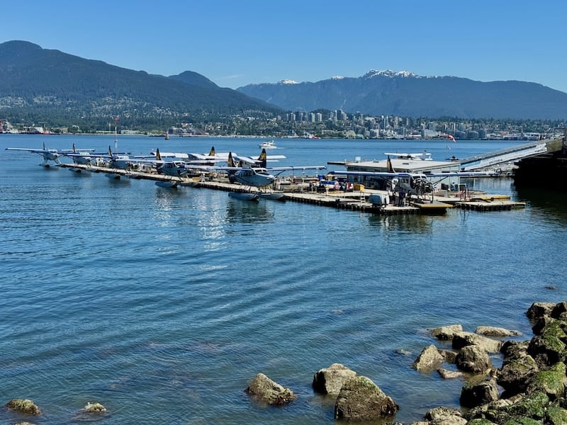 Vancouver Waterfront with its many seaplanes heading for Vancouver Island or the islands in between.